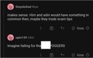 The topic of NFTs came up, with one user talking about Lil Uzi Vert allegedly scamming his audience (Image via Reddit)